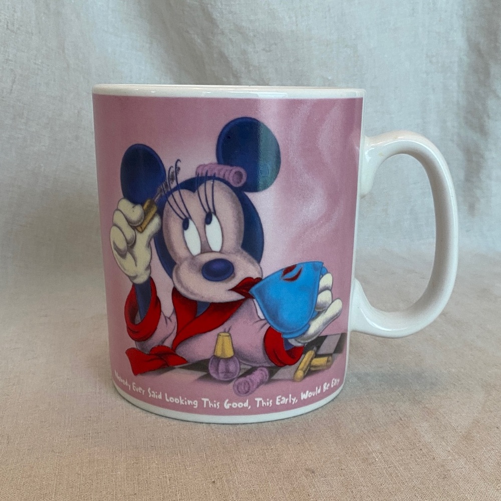 Vintage Minnie Mouse Pink Ceramic Mug